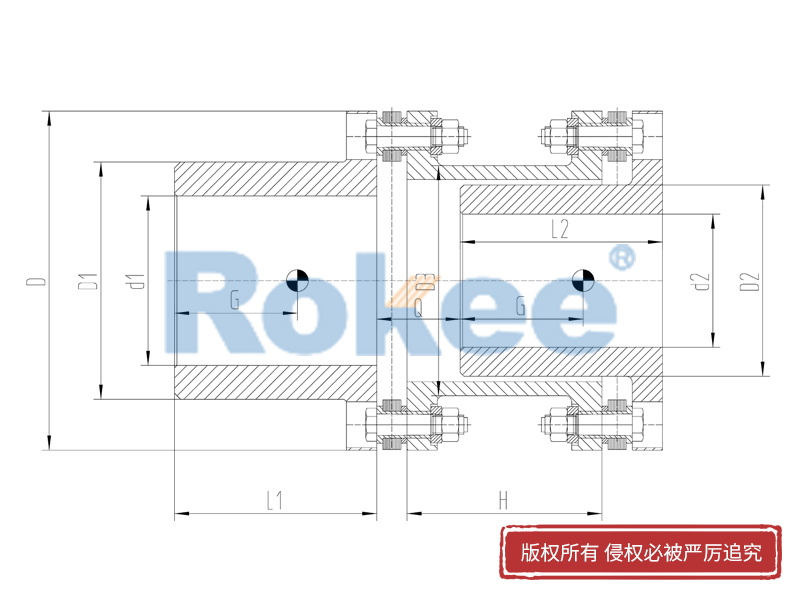 RLAR單軸套反裝金屬膜片聯軸器