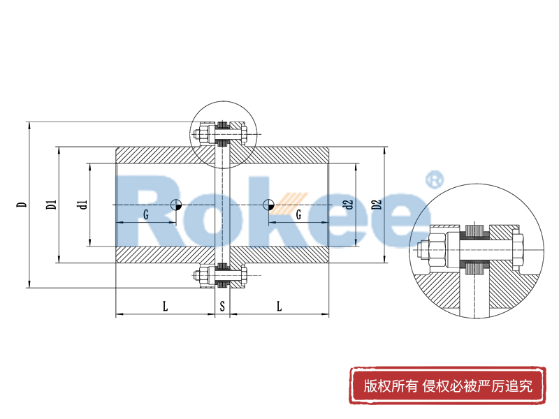 RLM標準單節小型金屬膜片聯軸器